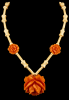 vintage butterscotch bakelite rose necklace